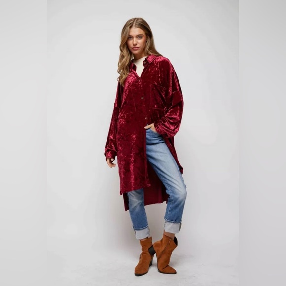 💫 Crushed Velvet Shirt Dress - Picture 7 of 11